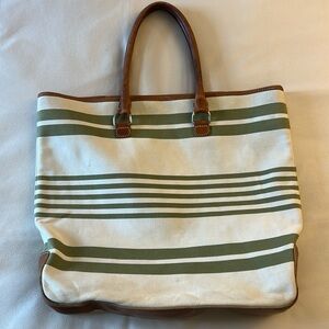 JCrew leather handled tote